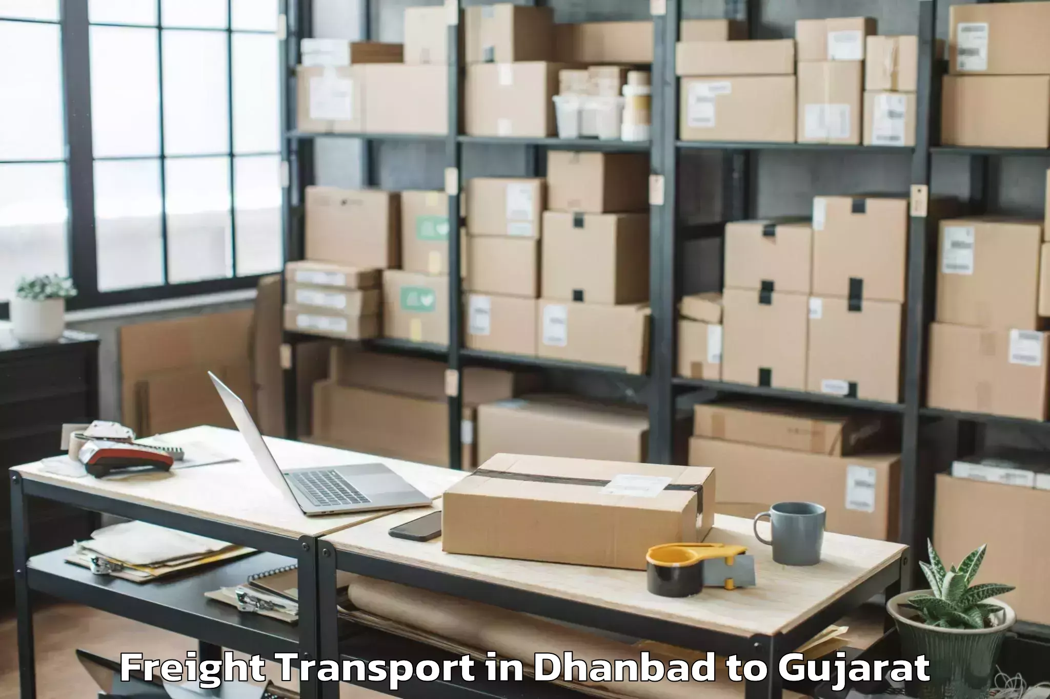 Hassle-Free Dhanbad to Adalaj Freight Transport